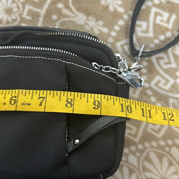 Nylon-Leather Crossbody Bag Unisex Great for Travel - Picture 8 of 11